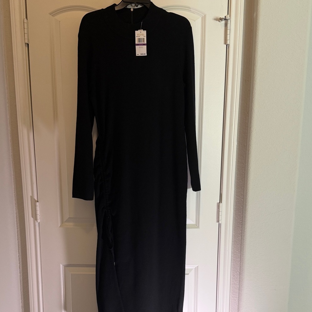 Michael Kors Crewneck  Elegant Black long sleeve Dress